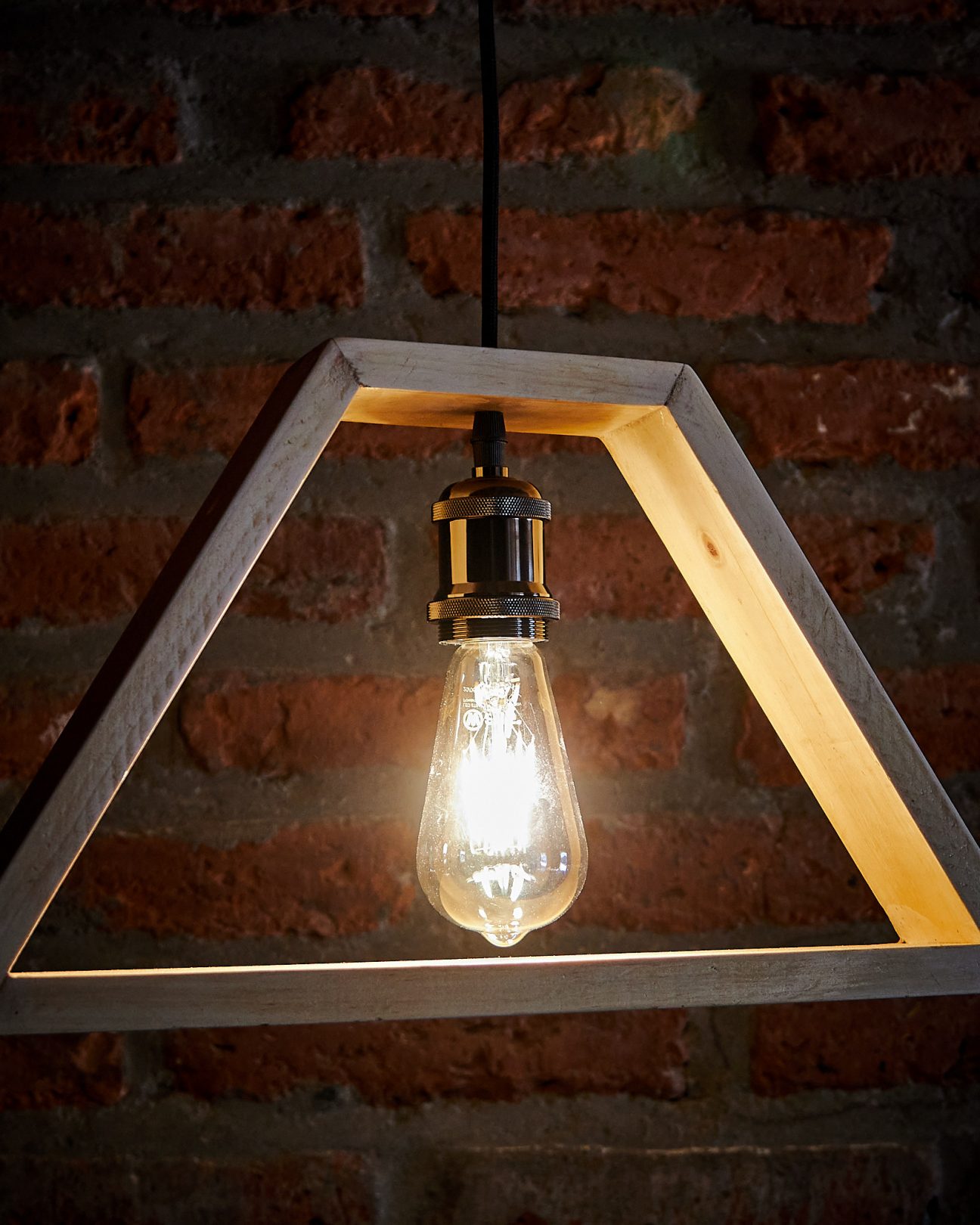 Lampara Triangulo colgante soquete Bronce - Imagen 6