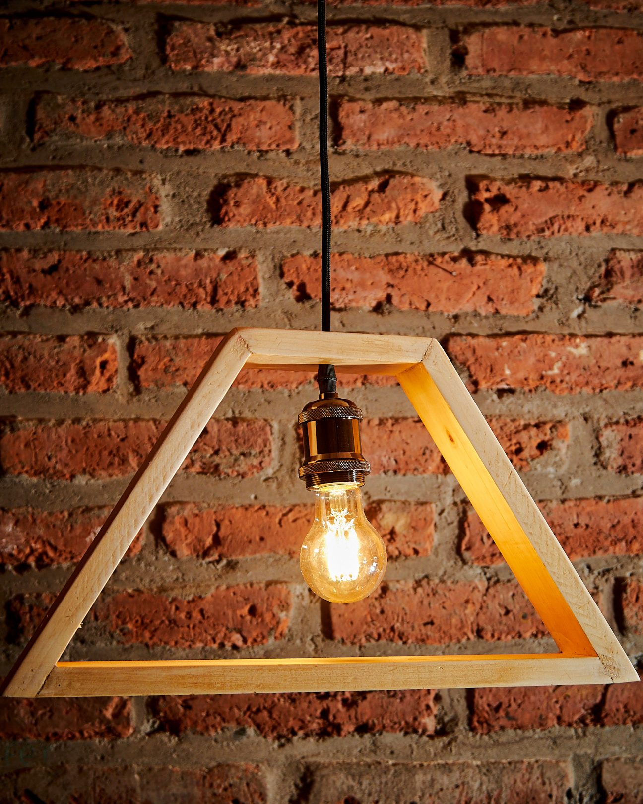 Lampara Triangulo colgante soquete Bronce - Imagen 5