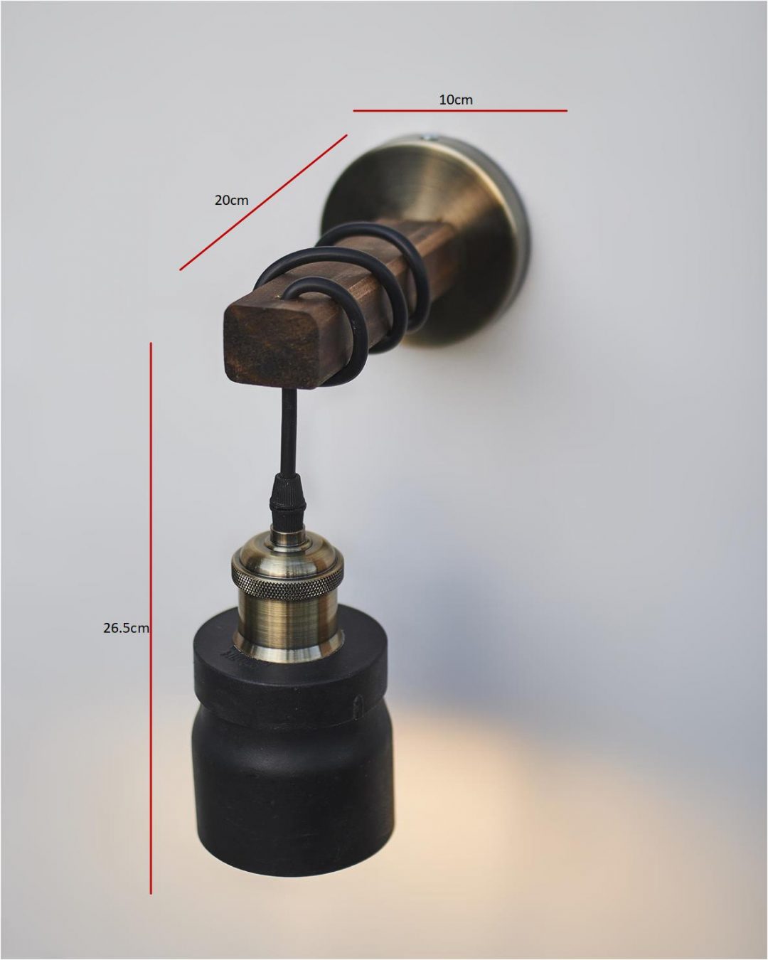 Lampara de Pared madera (incluye ampolleta) - Imagen 3